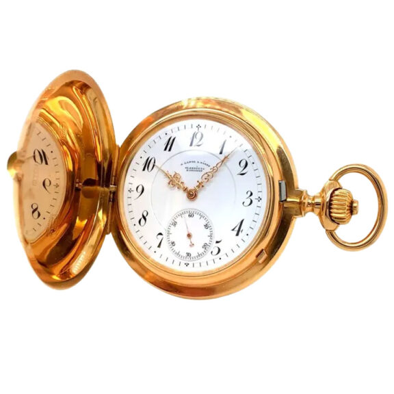 Large German rose gold hunting cased lever watch Circa 1901 Large German rose gold hunting cased lever watch Circa 1901