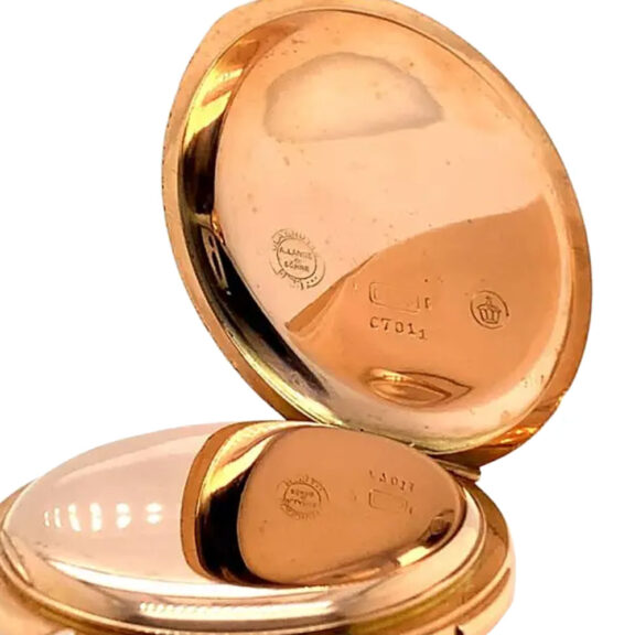 German 14K rose gold hunting cased lever watch Circa 1910 German 14K rose gold hunting cased lever watch Circa 1910