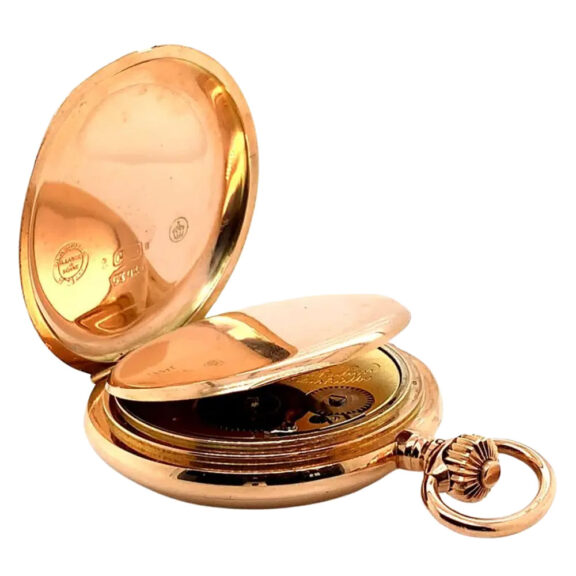 German 14K rose gold hunting cased lever watch Circa 1910 German 14K rose gold hunting cased lever watch Circa 1910
