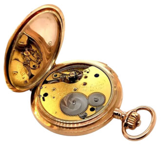 German 14K rose gold hunting cased lever watch Circa 1910