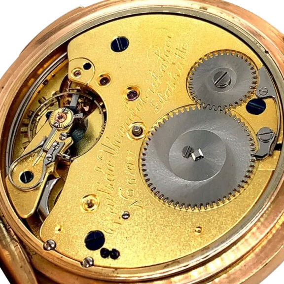 German 14K rose gold hunting cased lever watch Circa 1910 German 14K rose gold hunting cased lever watch Circa 1910