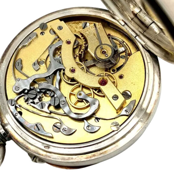 Swiss sterling silver split seconds chronograph Circa 1900 Swiss sterling silver split seconds chronograph Circa 1900