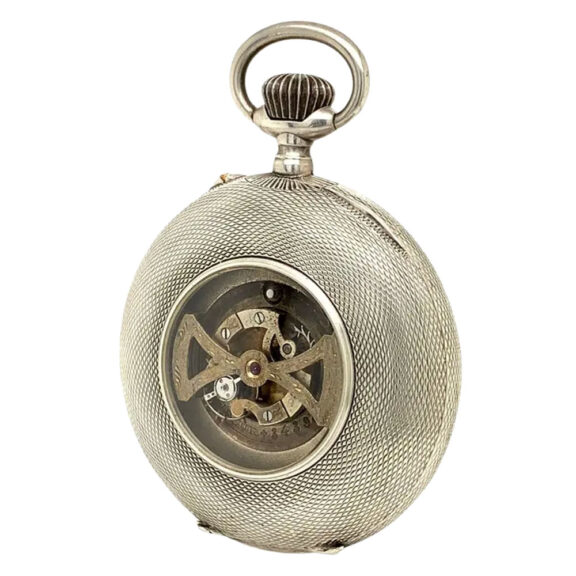 Swiss silver one minute tourbillon pocket watch Circa 1900 Swiss silver one minute tourbillon pocket watch Circa 1900
