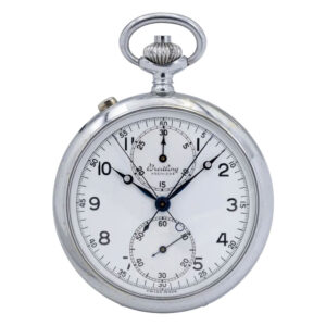 Fine Swiss chromed lever chronograph pocket watch Circa 1950
