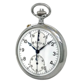 Fine Swiss chromed lever chronograph pocket watch Circa 1950