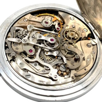 Fine Swiss chromed lever chronograph pocket watch Circa 1950