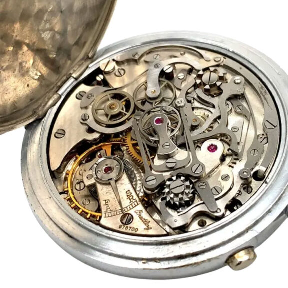 Fine Swiss chromed lever chronograph pocket watch Circa 1950 Fine Swiss chromed lever chronograph pocket watch Circa 1950