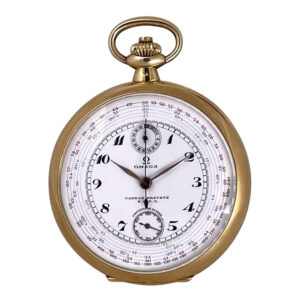 Swiss gold chronograph with tachymeter scale Circa 1934