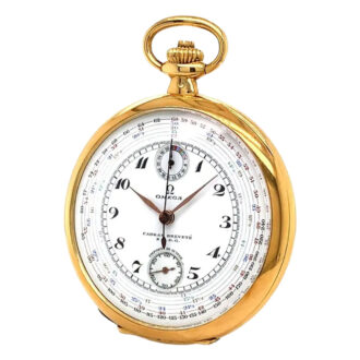 Swiss gold chronograph with tachymeter scale Circa 1934