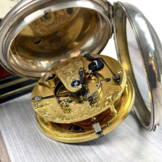 English silver open faced rare deck chronometer Circa 1804