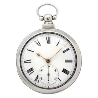 English silver pair cased chronometer pocket watch Circa