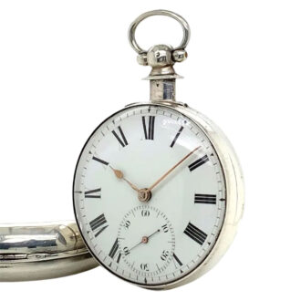 English silver pair cased chronometer pocket watch Circa