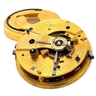 English silver pair cased chronometer pocket watch Circa