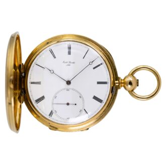 Swiss 18K gold hunting case precision watch Circa 1865