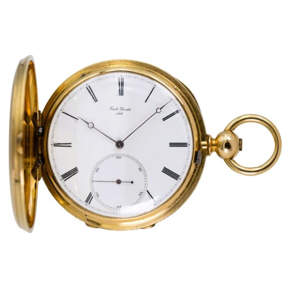Swiss 18K gold hunting case precision watch Circa 1865 Swiss 18K gold hunting case precision watch Circa 1865