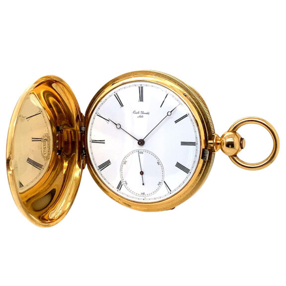 Swiss 18K gold hunting case precision watch Circa 1865 Swiss 18K gold hunting case precision watch Circa 1865