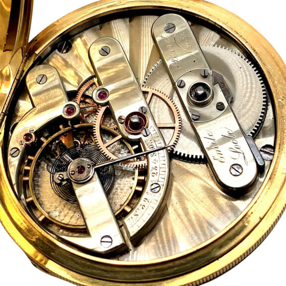 Swiss 18K gold hunting case precision watch Circa 1865 Swiss 18K gold hunting case precision watch Circa 1865