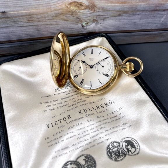 English gold precision watch with 36h power reserve Circa 1910 English gold precision watch with 36h power reserve Circa 1910