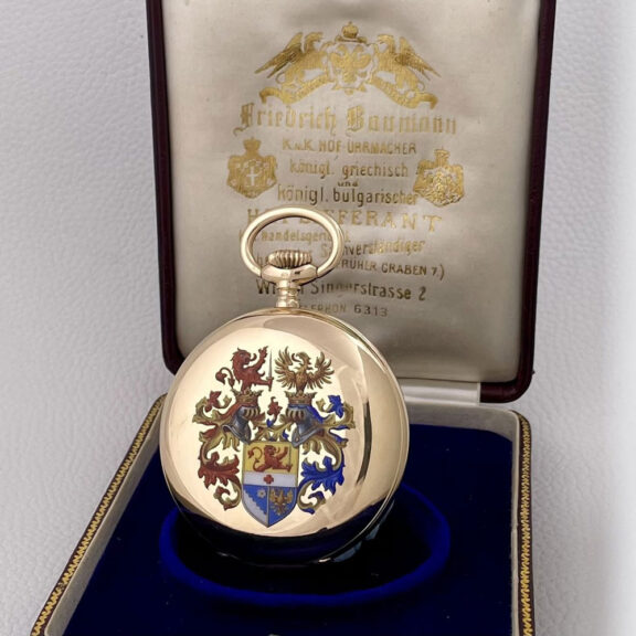 Austrian 14K gold and enamel pocket watch Circa 1910 Austrian 14K gold and enamel pocket watch Circa 1910