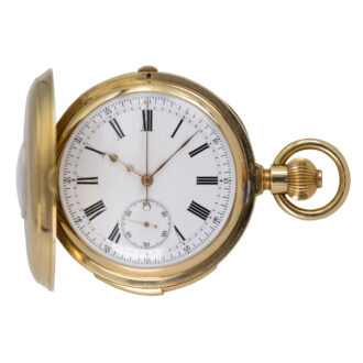 Swiss 18 carat gold half hunting cased precision watch Circa 1890