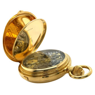 Swiss 18 carat gold half hunting cased precision watch Circa 1890