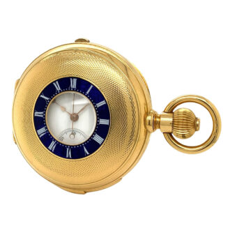 Swiss 18 carat gold half hunting cased precision watch Circa 1890