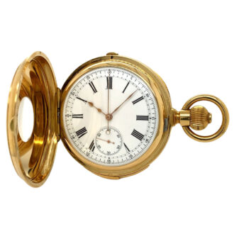Swiss 18 carat gold half hunting cased precision watch Circa 1890