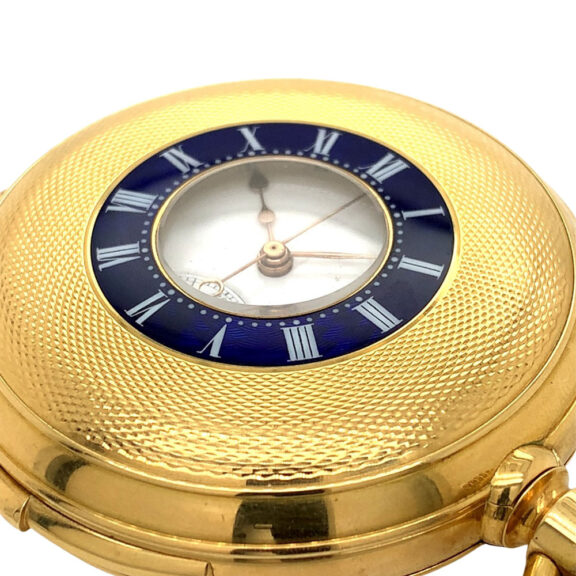 Swiss 18 carat gold half hunting cased precision watch Circa 1890 Swiss 18 carat gold half hunting cased precision watch Circa 1890