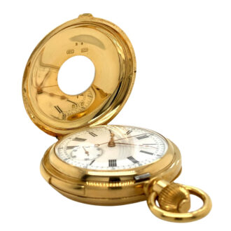 Swiss 18 carat gold half hunting cased precision watch Circa 1890