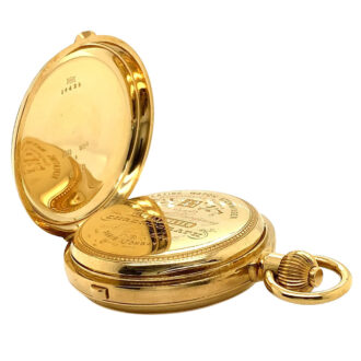 Swiss 18 carat gold half hunting cased precision watch Circa 1890