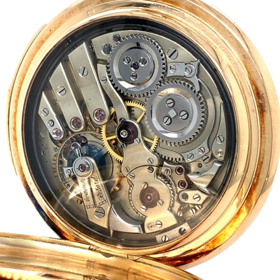 Swiss 14K gold repeating Jacquemarts automaton Circa 1900 Swiss 14K gold repeating Jacquemarts automaton Circa 1900