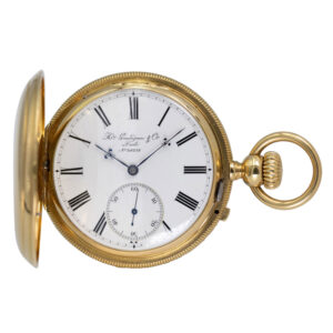 Swiss 18K gold hunting cased precision watch Circa 1870