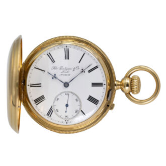 Swiss 18K gold hunting cased precision watch Circa 1870