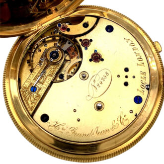 Swiss 18K gold hunting cased precision watch Circa 1870