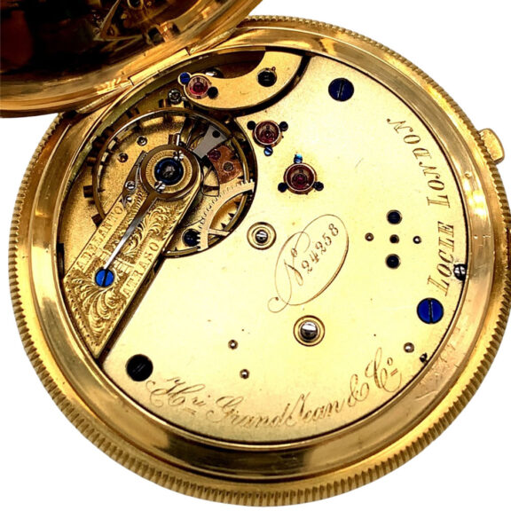 Swiss 18K gold hunting cased precision watch Circa 1870 Swiss 18K gold hunting cased precision watch Circa 1870