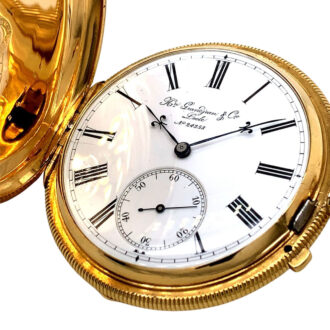 Swiss 18K gold hunting cased precision watch Circa 1870