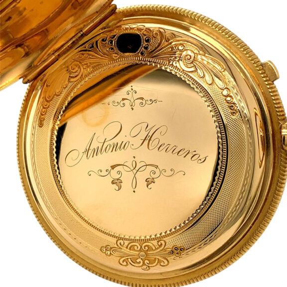 Swiss 18K gold hunting cased precision watch Circa 1870 Swiss 18K gold hunting cased precision watch Circa 1870