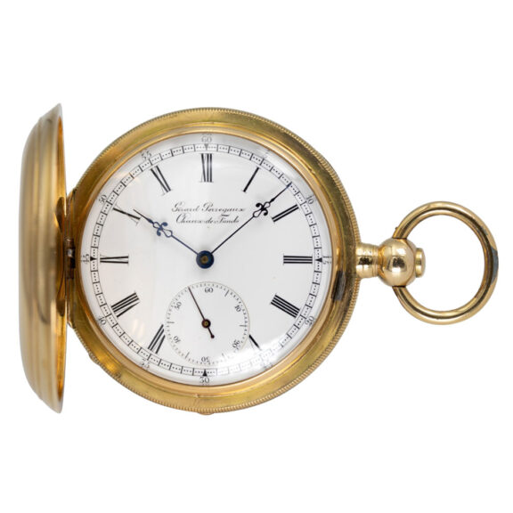 Swiss extremely rare gold full hunter chronometer Circa 1900 Swiss extremely rare gold full hunter chronometer Circa 1900