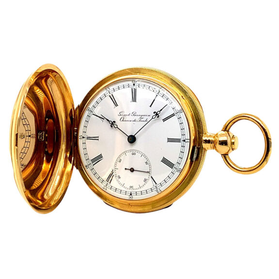 Swiss extremely rare gold full hunter chronometer Circa 1900 Swiss extremely rare gold full hunter chronometer Circa 1900