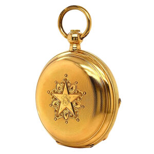 Swiss extremely rare gold full hunter chronometer Circa 1900