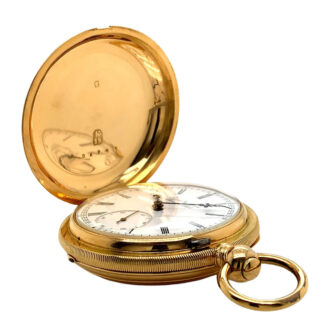 Swiss extremely rare gold full hunter chronometer Circa 1900