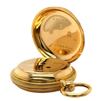 Swiss extremely rare gold full hunter chronometer Circa 1900