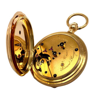 Swiss extremely rare gold full hunter chronometer Circa 1900