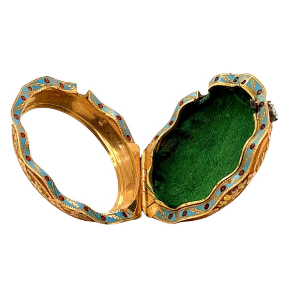 English gold and enamel triple cased verge watch Circa 1810 English gold and enamel triple cased verge watch Circa 1810