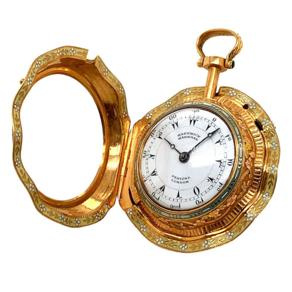 English gold and enamel triple cased verge watch Circa 1810 English gold and enamel triple cased verge watch Circa 1810