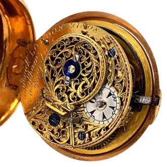 English gold and enamel triple cased verge watch Circa 1810