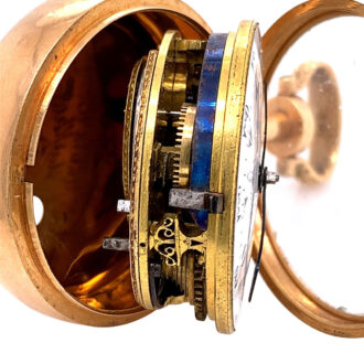 English gold and enamel triple cased verge watch Circa 1810