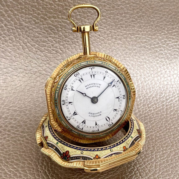 English gold and enamel triple cased verge watch Circa 1810 English gold and enamel triple cased verge watch Circa 1810