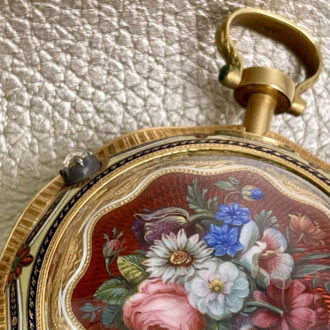 English gold and enamel triple cased verge watch Circa 1810