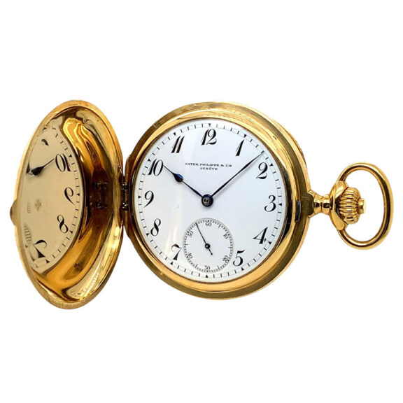 Swiss 18K gold hunting cased precision watch Circa 1907 Swiss 18K gold hunting cased precision watch Circa 1907